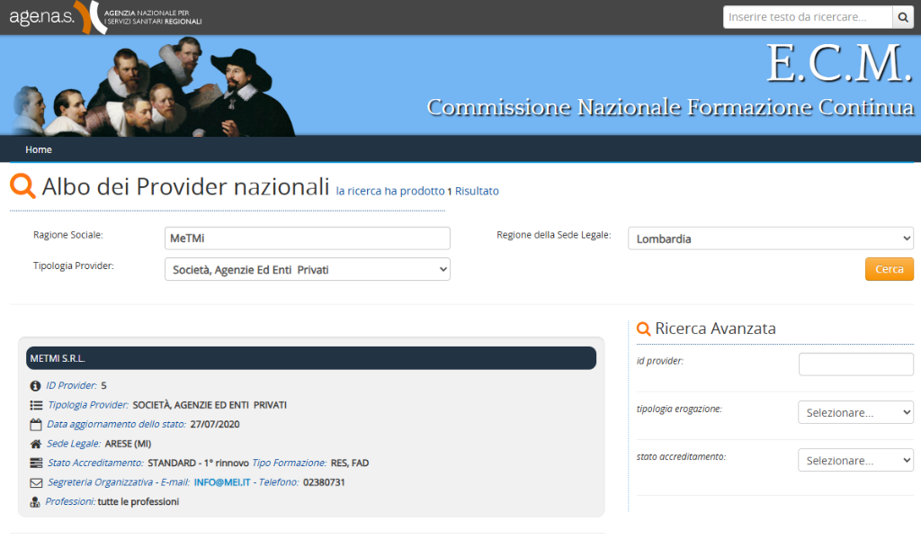 Accreditamento AGENAS